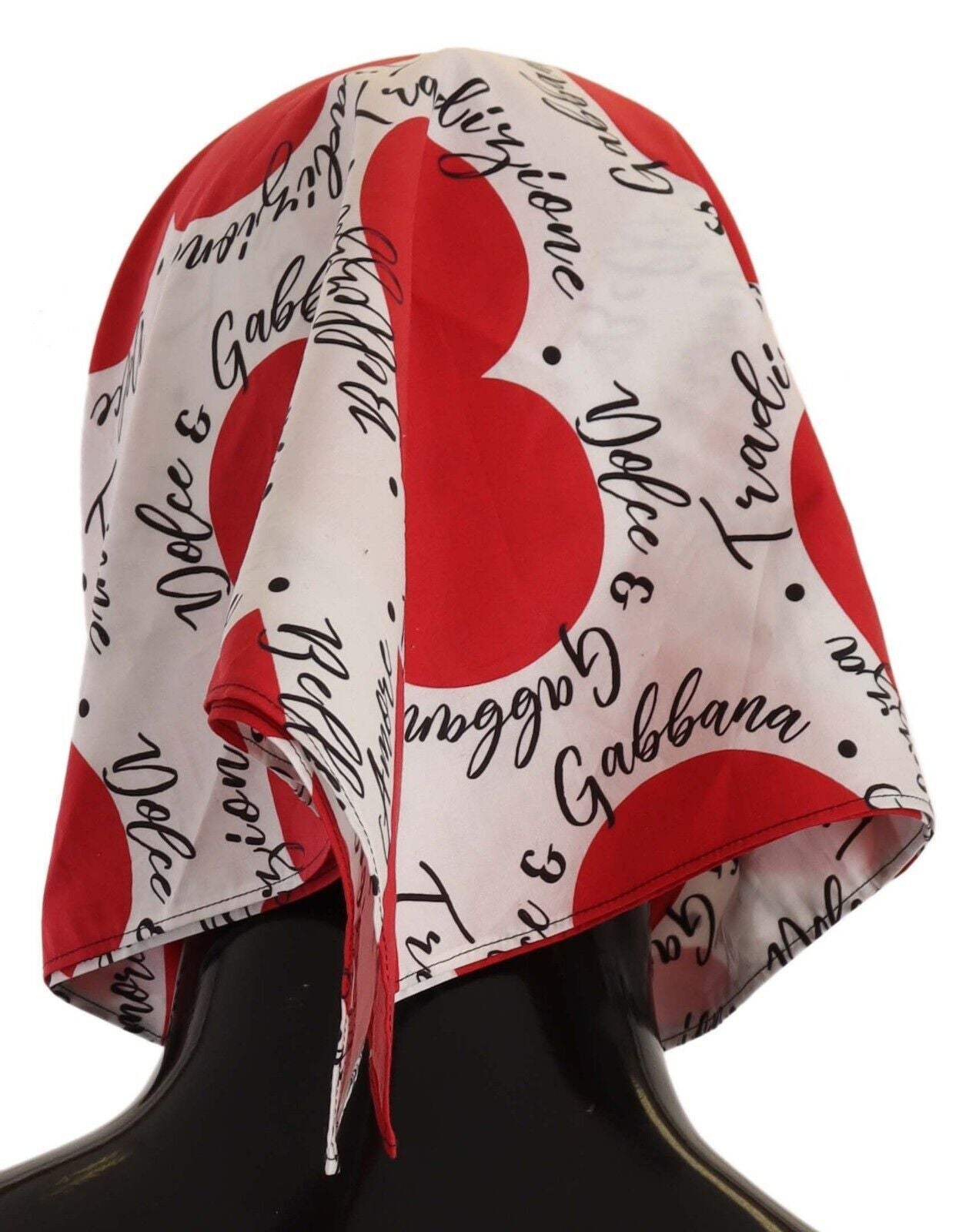 Red Heart Print Cotton Square Scarf