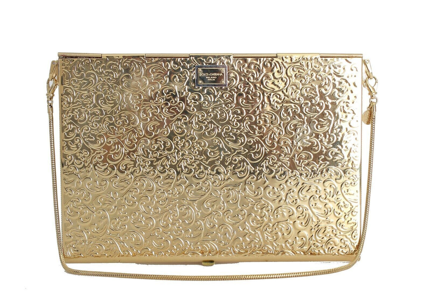 Elegant Gold Evening Box Clutch with Red Roses