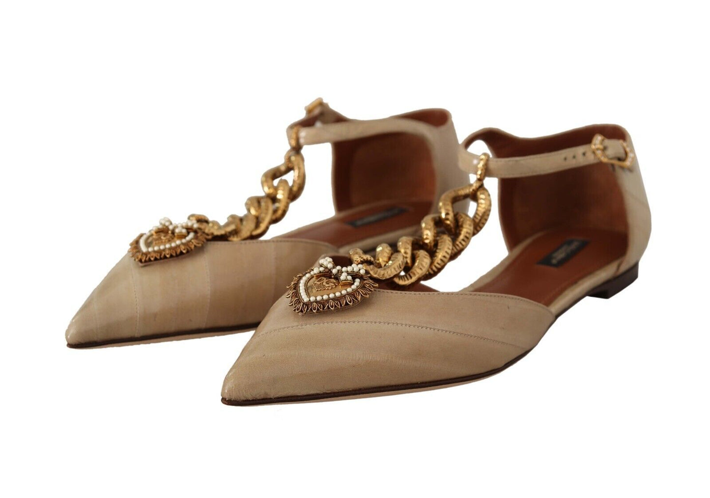 Elegant Heart Devotion Chain Embellished Sandals