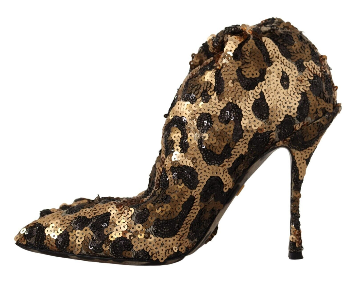 Elegant Leopard Sequin Knee-High Boots