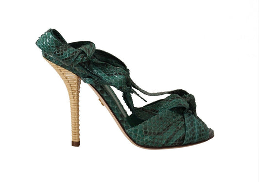 Emerald Exotic Leather Heeled Sandals