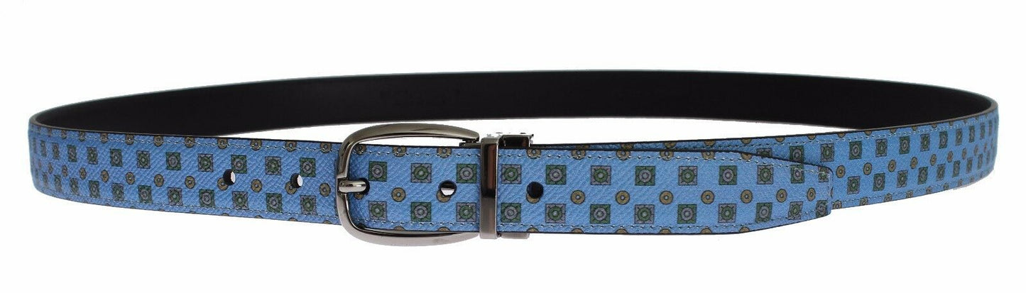 Blue Silk Bowtie Leather Men Belt Gift Box