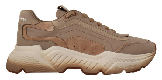 Beige Daymaster Leather Casual Sneakers