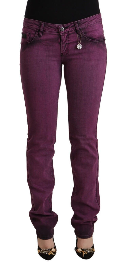 Purple Cotton Stretch Slim Fit Denim Jeans
