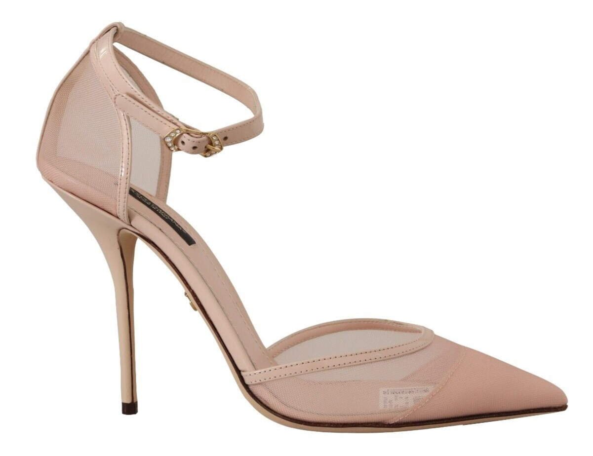 Elegant Pink Leather Heels Pumps