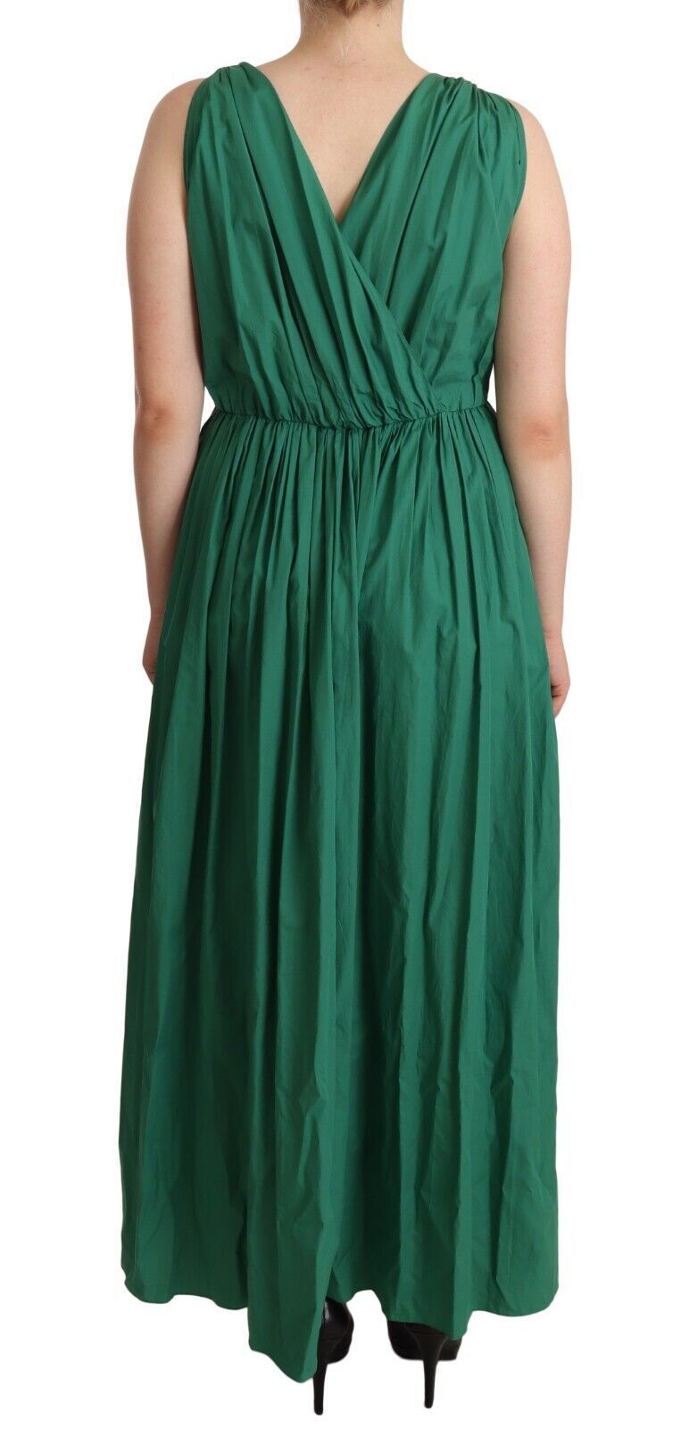 Elegant Deep Green Sleeveless A-Line Dress