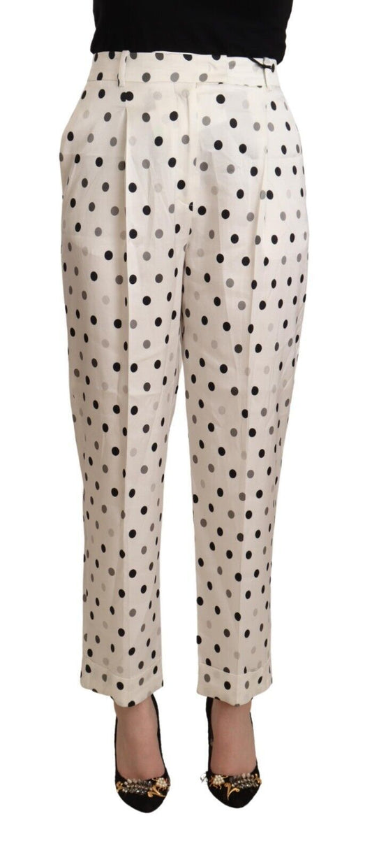 Chic High Waist Polka Dotted Tapered Pants