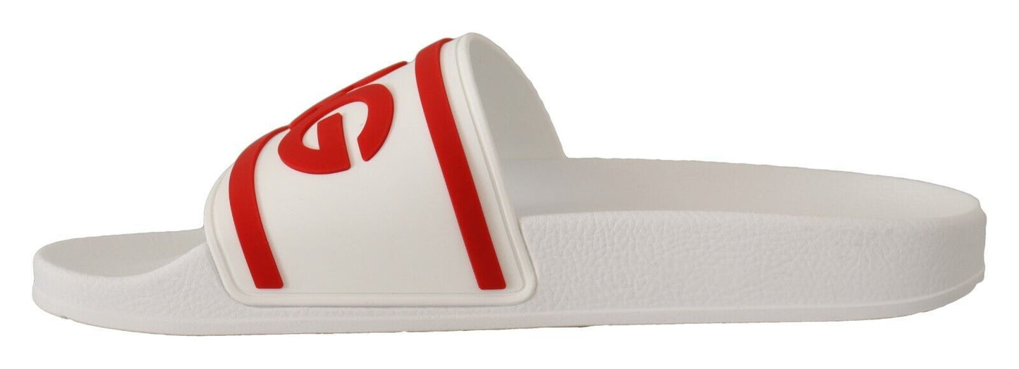 Elegant White Leather Slide Sandals