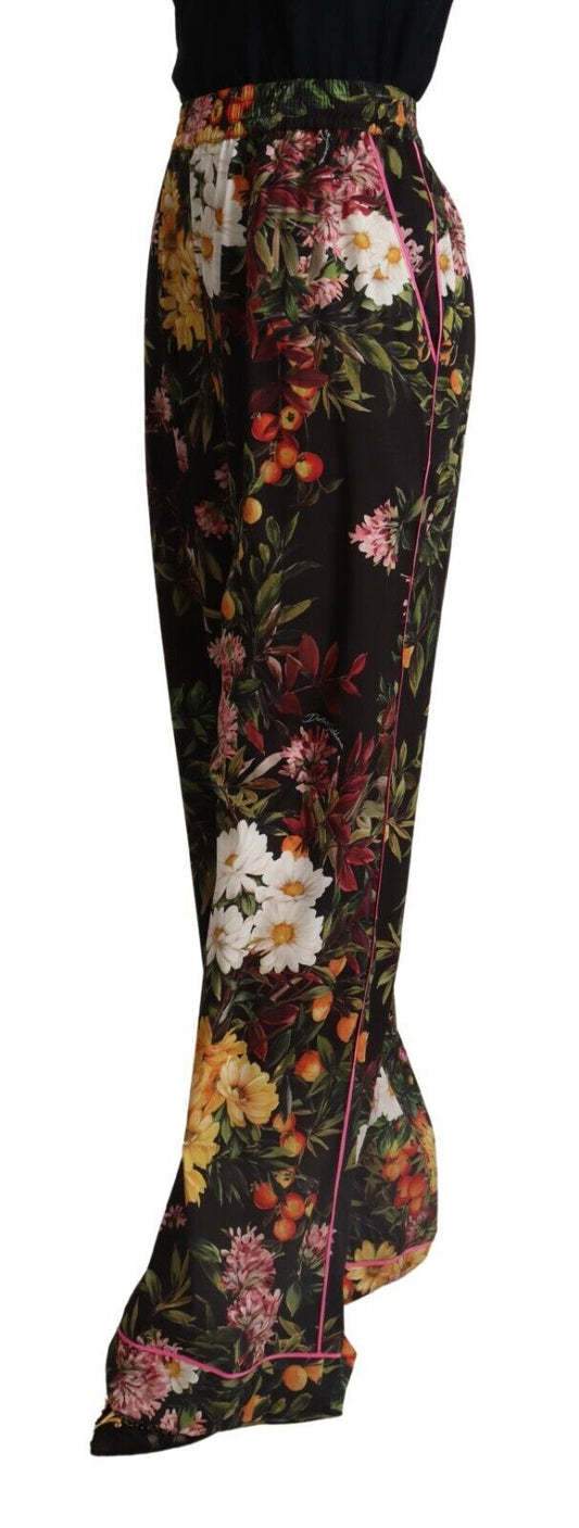 Elegant Floral Wide Leg Pants