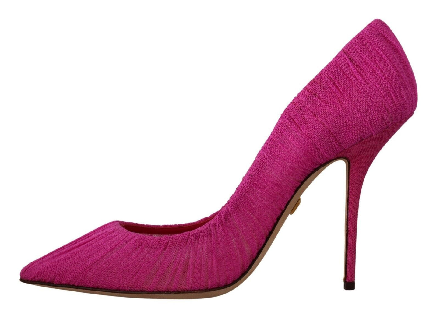 Elegant Pink Tulle Mesh Heels Pumps