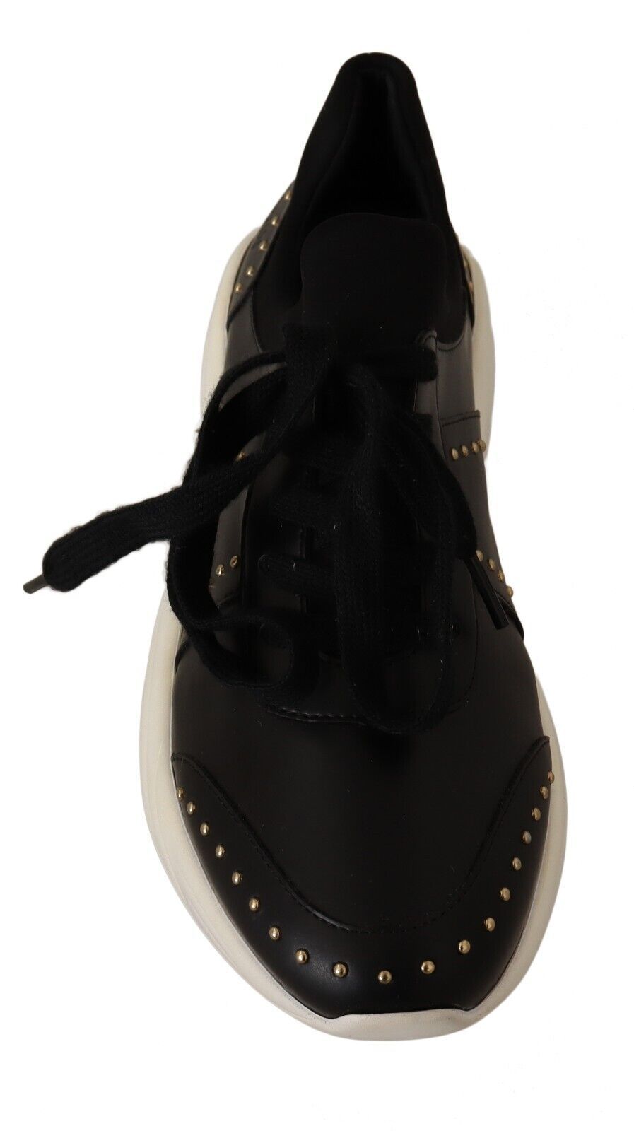 Chic Black Lace-Up Leather Sneakers