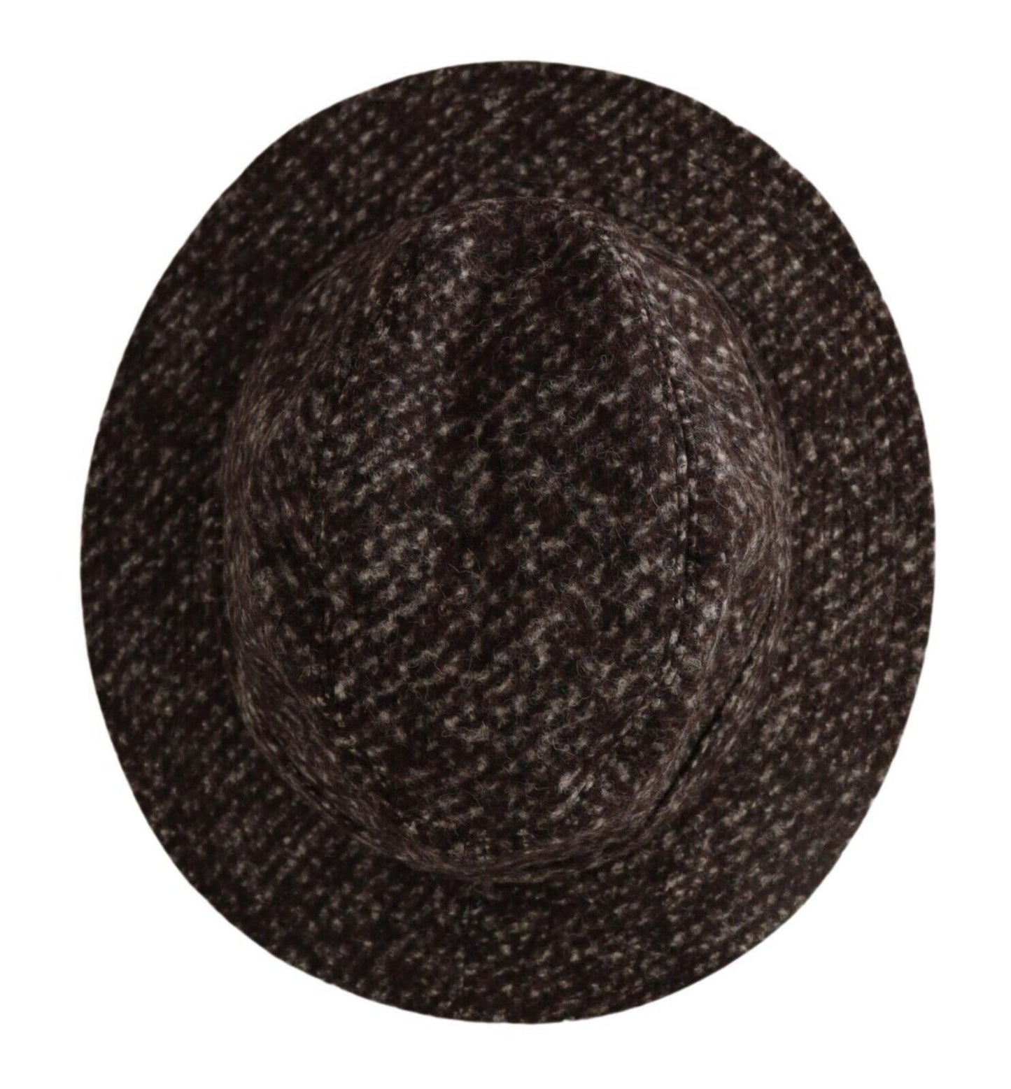 Elegant Gray Tweed Wide Brim Hat