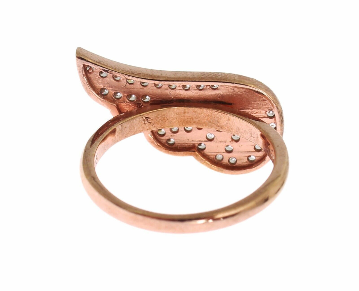 Elegant Pink Gold CZ Crystal Ring