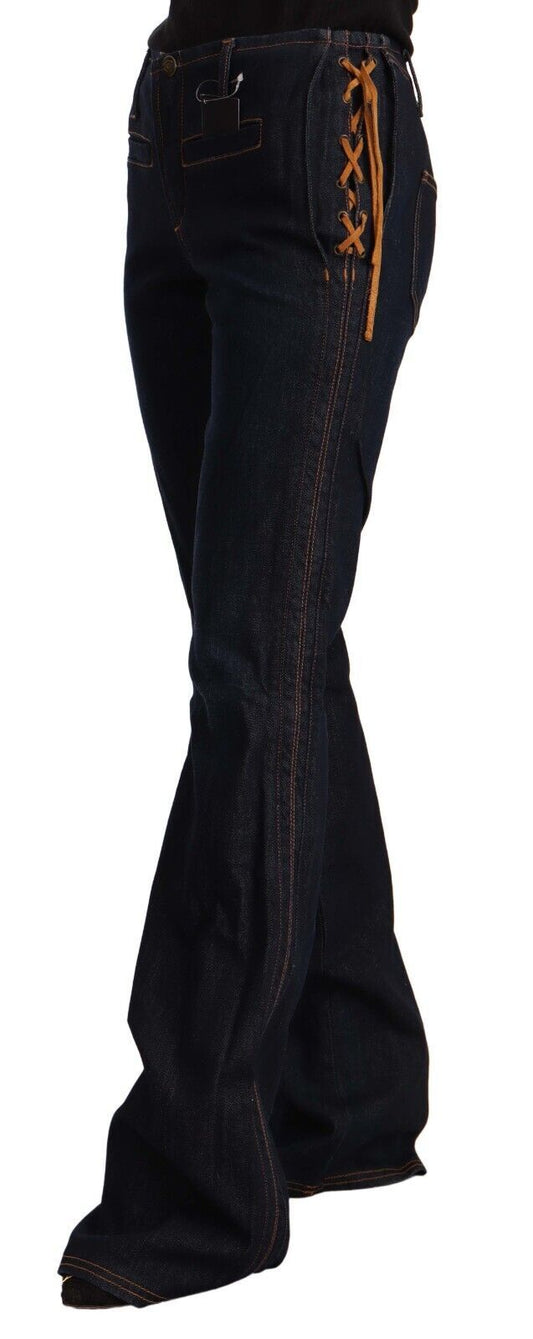 Elegant Slim Fit Black Mid Waist Jeans