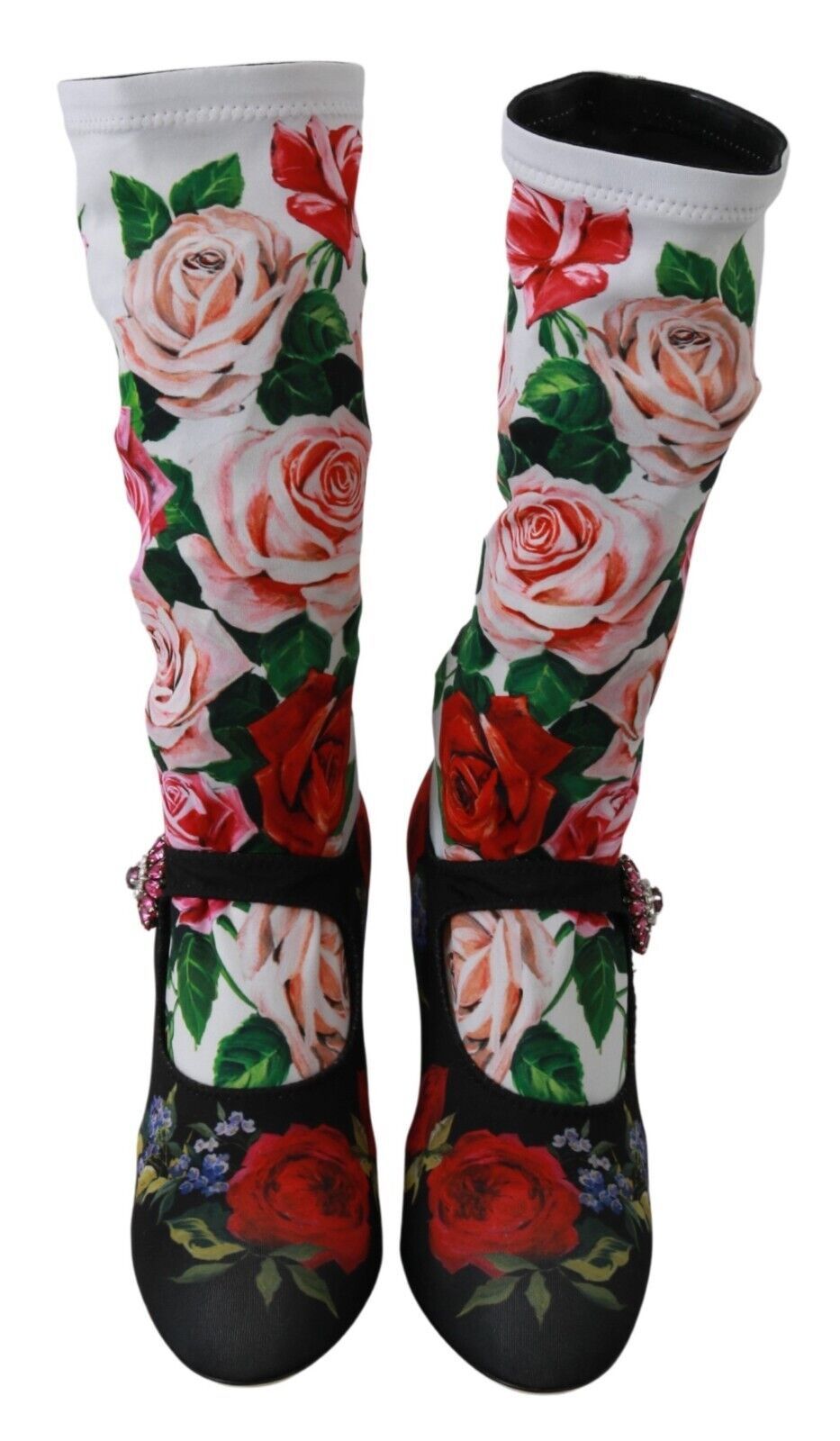 Floral Embellished Socks Boots