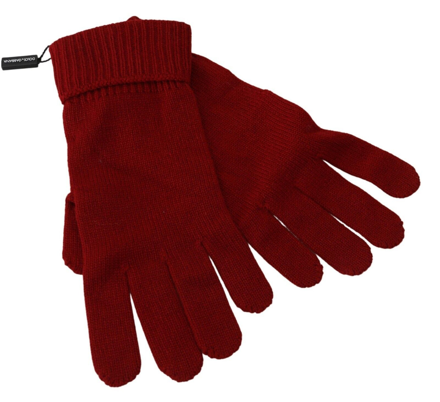 Elegant Red Cashmere Winter Gloves