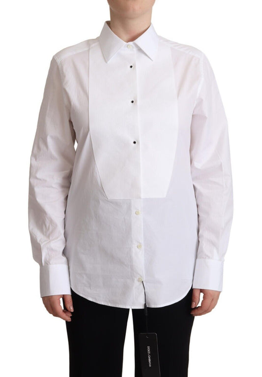 Elegant White Poplin Dress Shirt