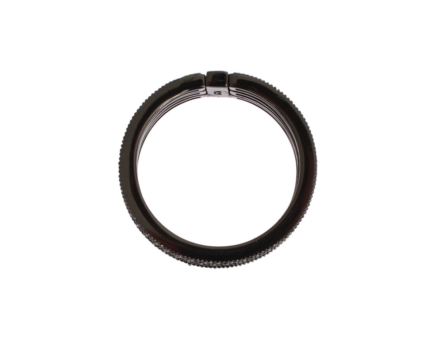 Elegant Black Rhodium Silver Crystal Ring