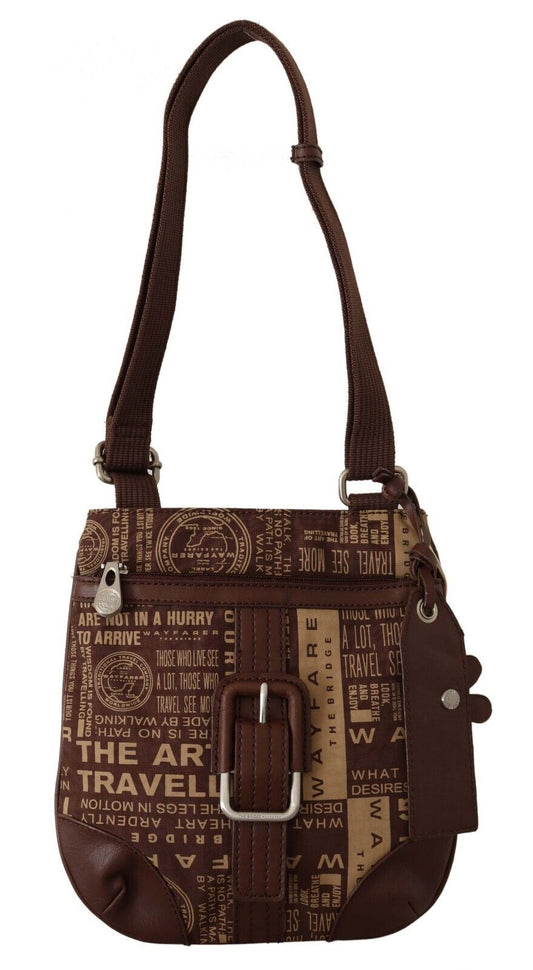 Chic Brown Fabric Crossbody Bag