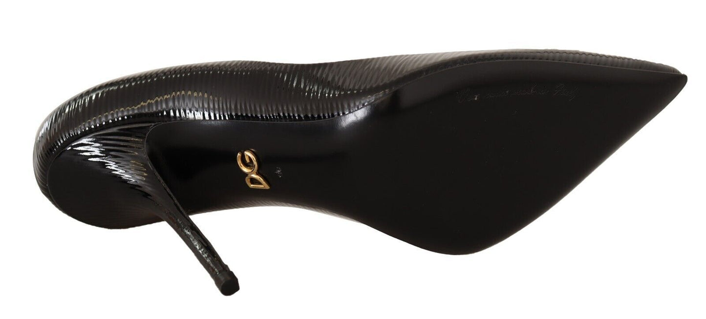 Elegant Black Leather Stiletto Pumps