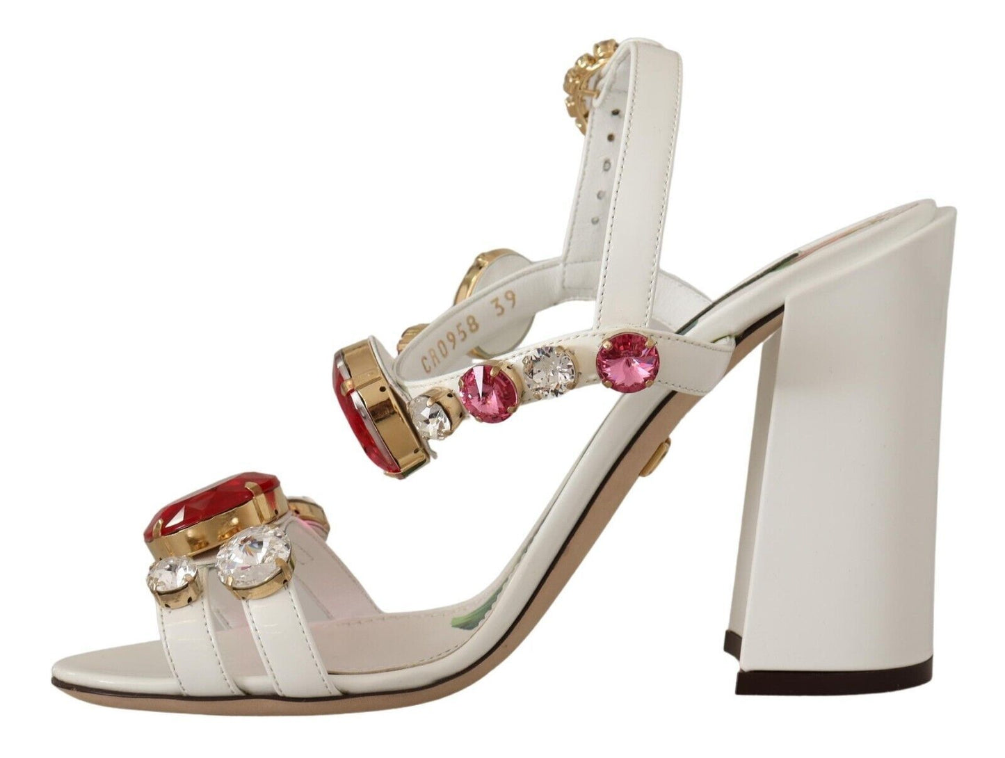 Keira Crystal-Embellished Ankle Strap Heels
