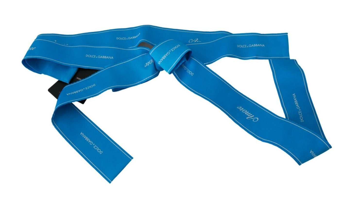 Elegant Bow Snap Blue Waist Belt