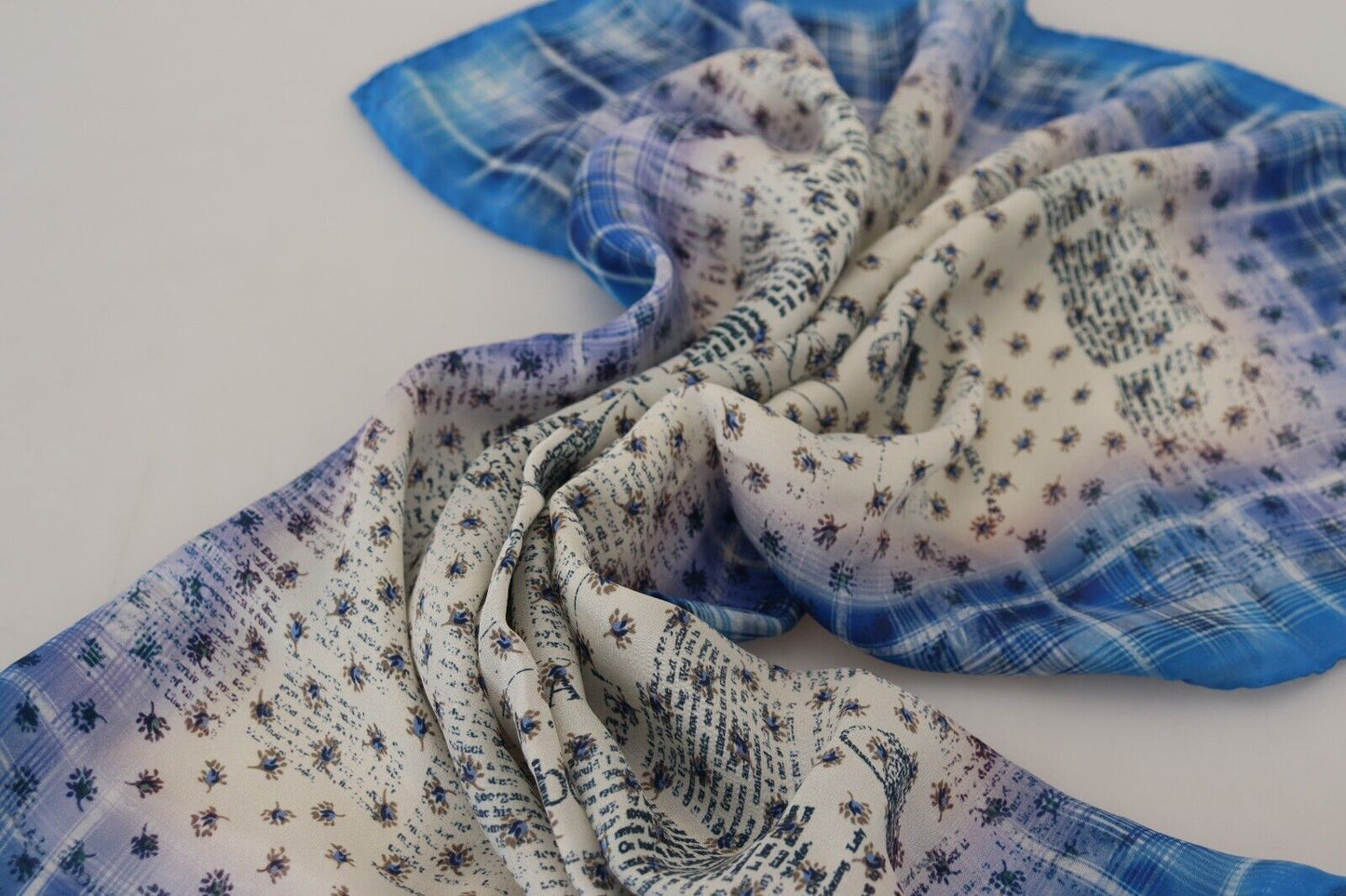 Elegant Blue Silk Men's Bandana Head Wrap