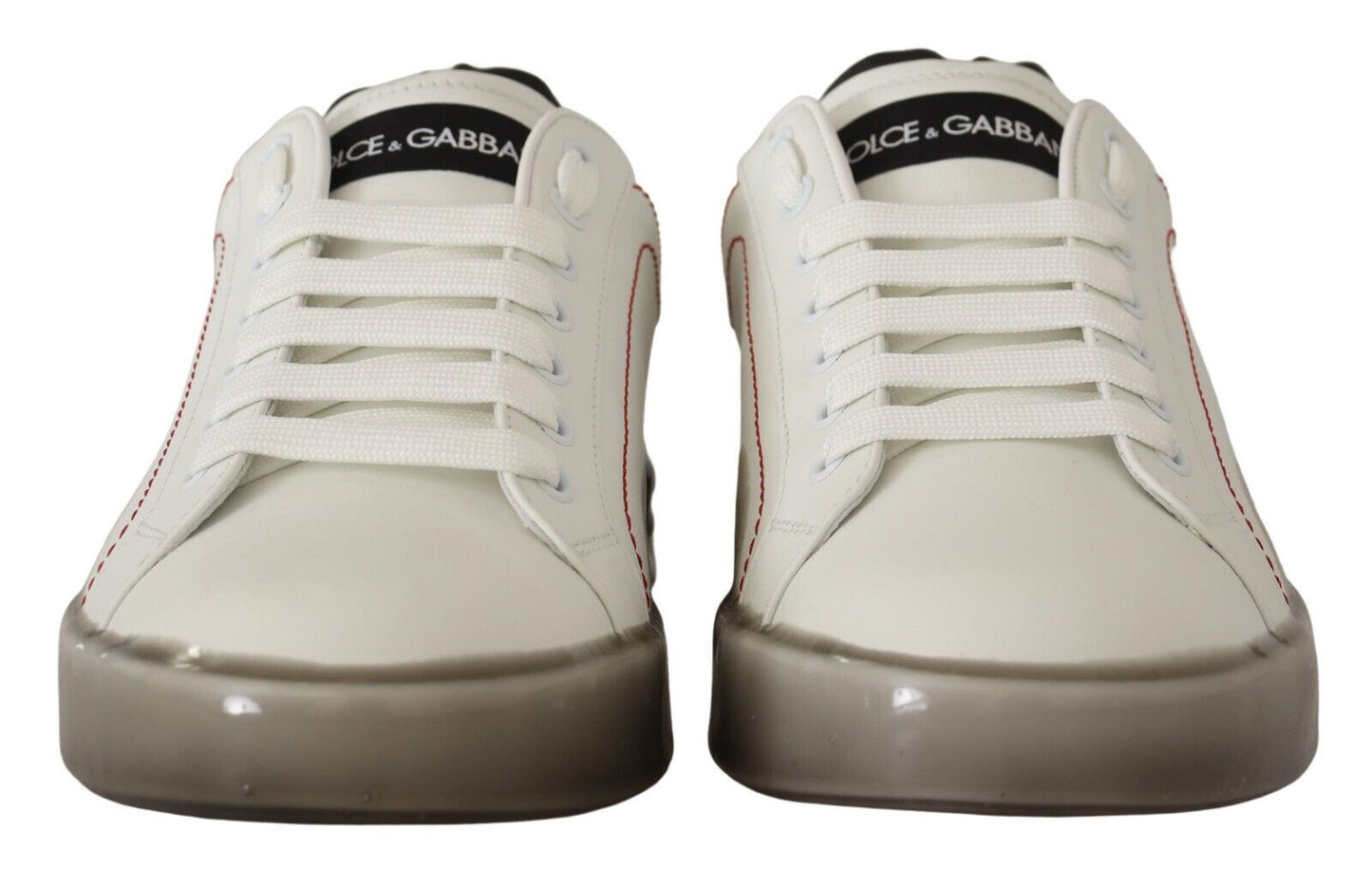 White and Gray Designer Leather Sneakers
