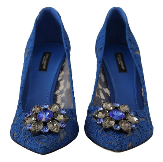 Elegant Taormina Lace Heels with Crystal Embellishment