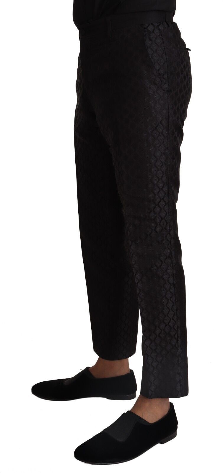Elegant Black Silk Two-Piece Suit