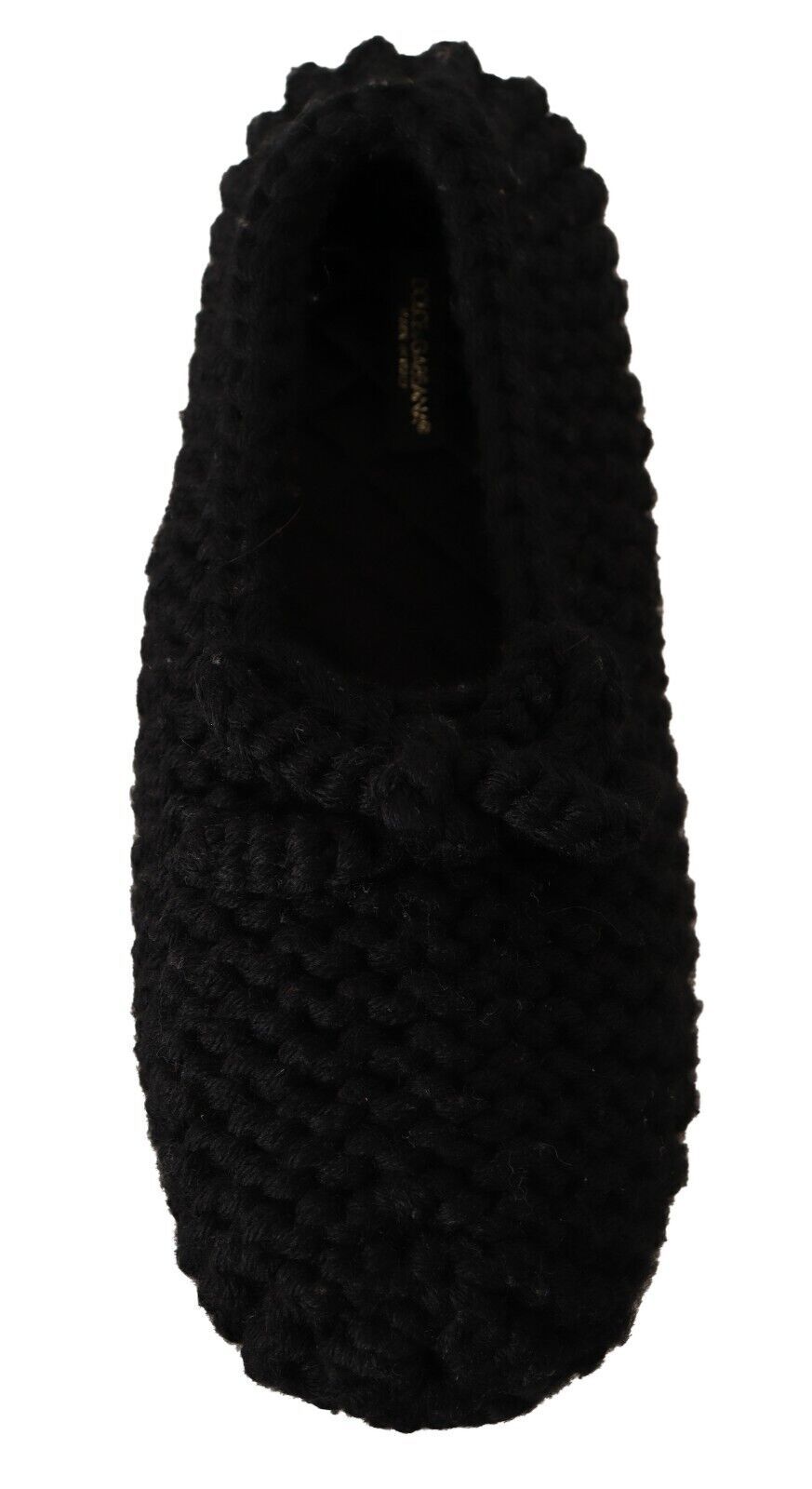 Elegant Black Wool Knit Ballet Flats