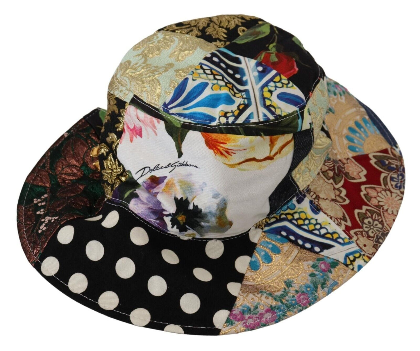 Multicolor Metallic Bucket Hat with Logo Details