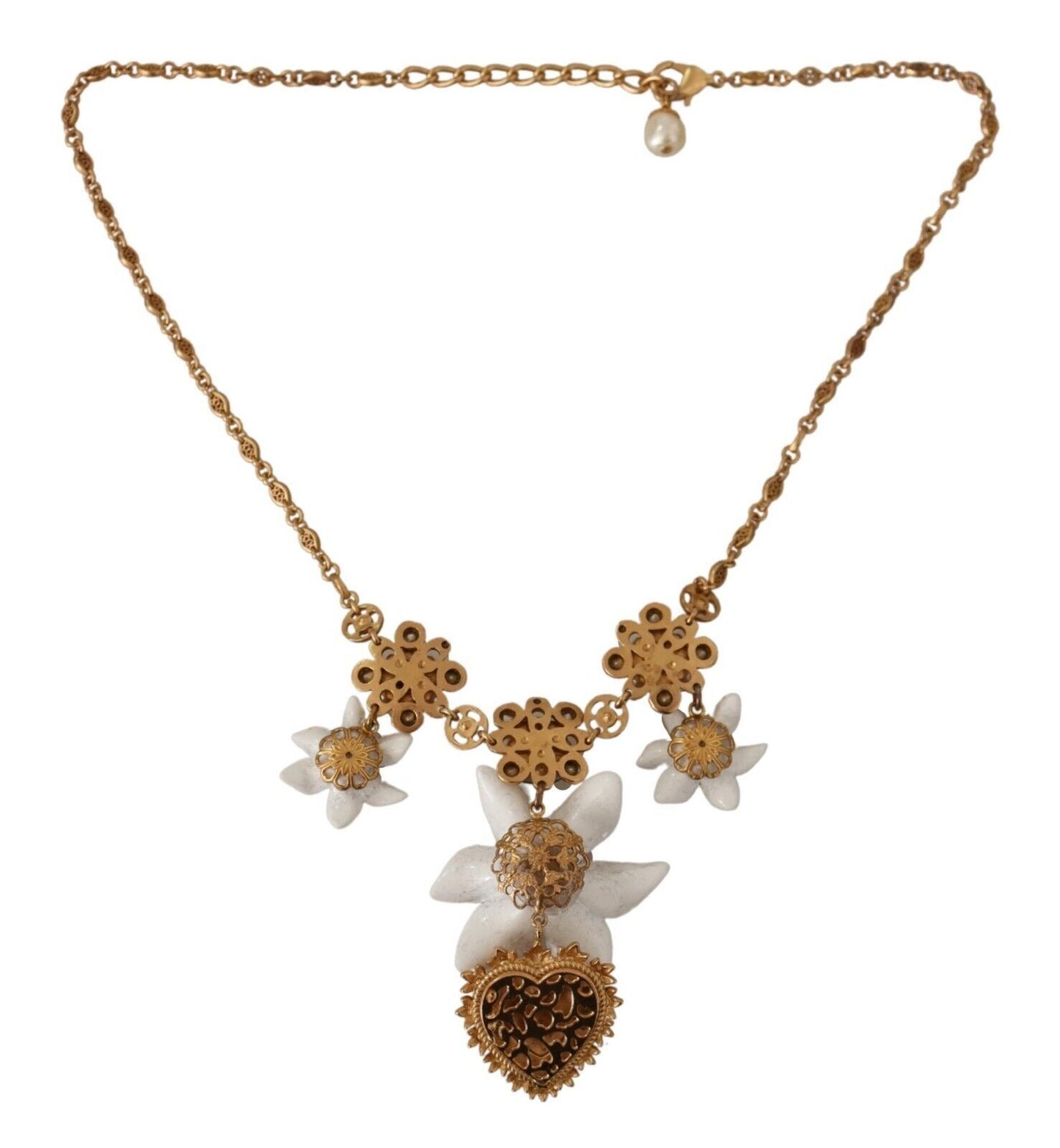 Elegant Gold Plated Charms Crystal Necklace