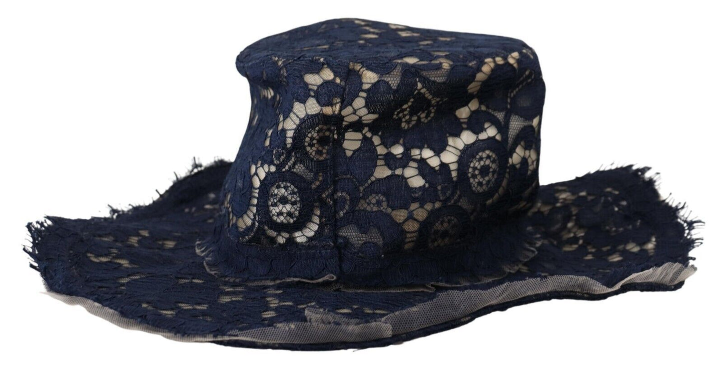 Elegant Wide Brim Blue Hat