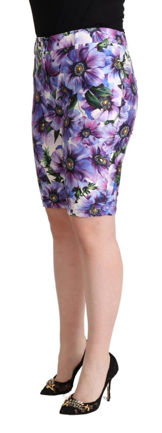 Floral Cropped Mid-Waist Pants