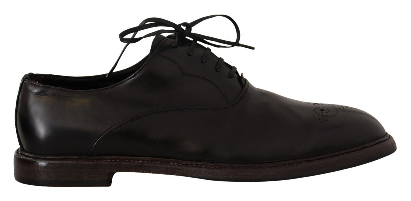 Elegant Black Leather Derby Formal Shoes