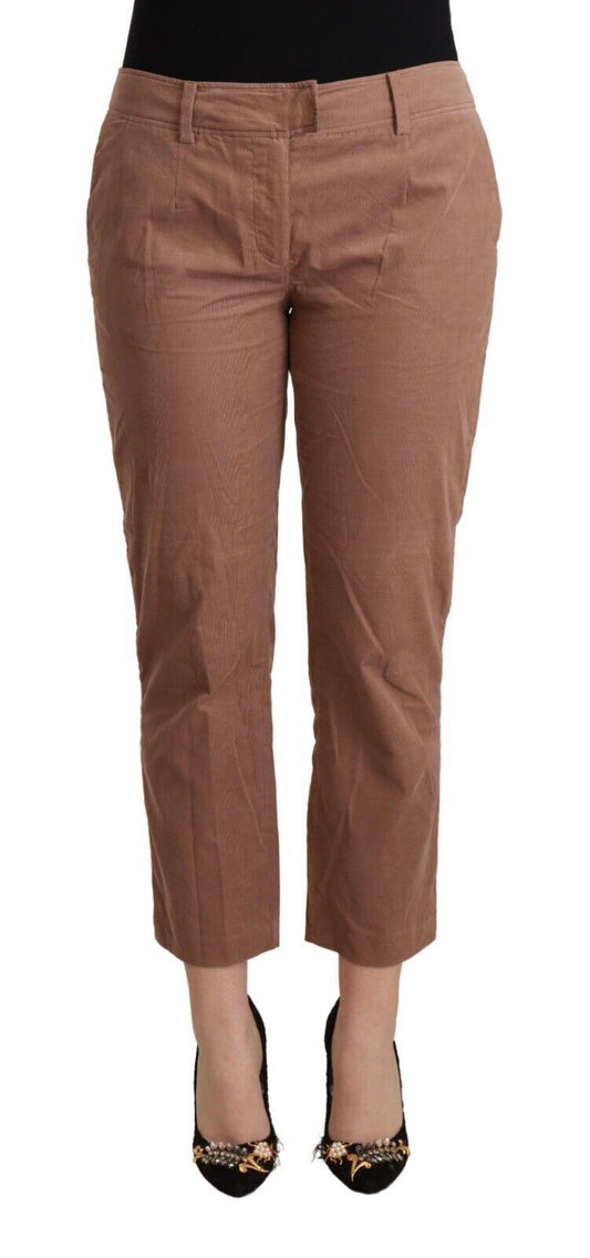 Chic Tapered Cropped Mid Waist Pants