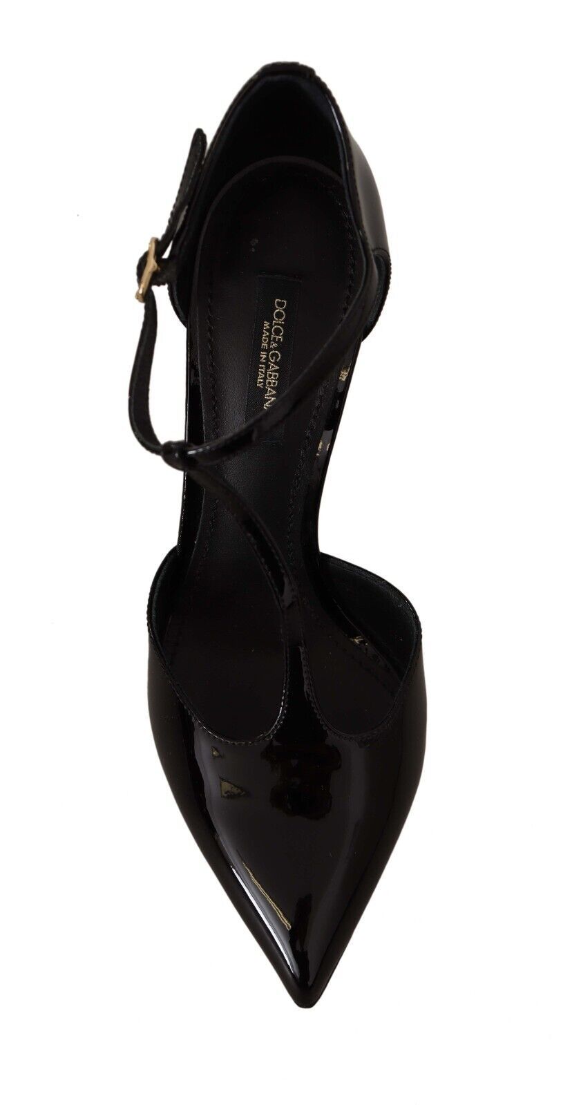 Elegant Black Leather T-Strap Heels Sandals