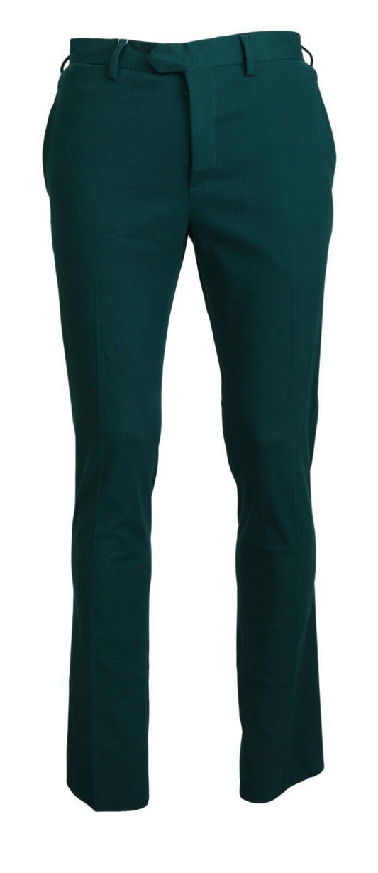 Elegantly Tailored Green Pure Cotton Pants