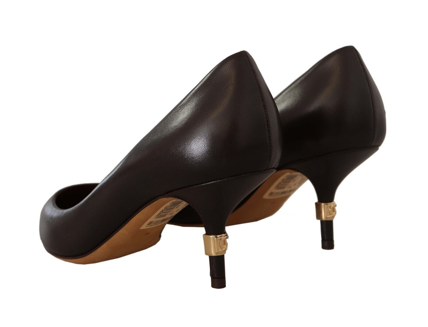 Elegant Brown Leather Heels Pumps