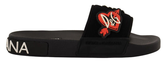 Elegant Black Flat Sandals Slide