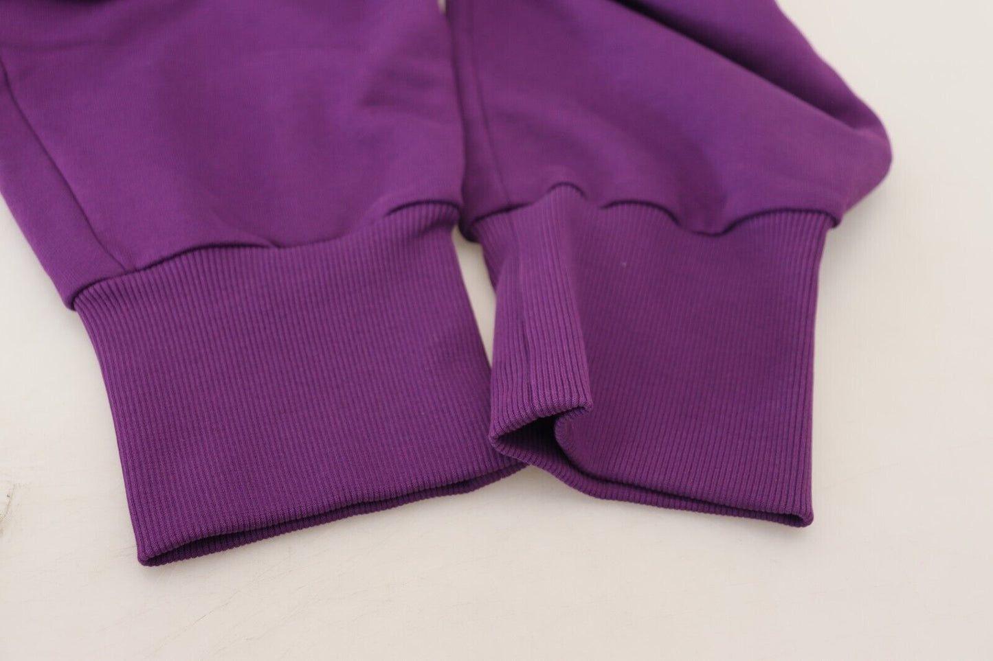 Elegant Purple Cotton Cargo Sweatpants