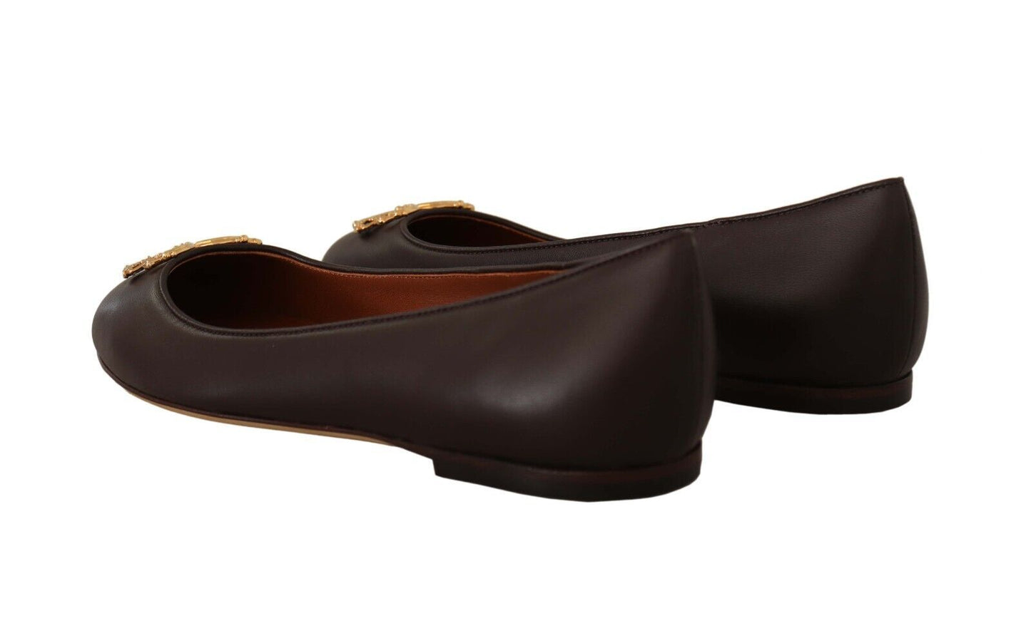 Elegant Leather Loafer Flats in Brown