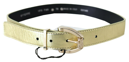 Elegant Gold-Tone Braided Leather Belt