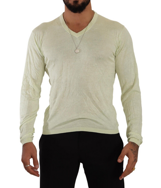 Elegant Silk V-Neck Pullover Sweater