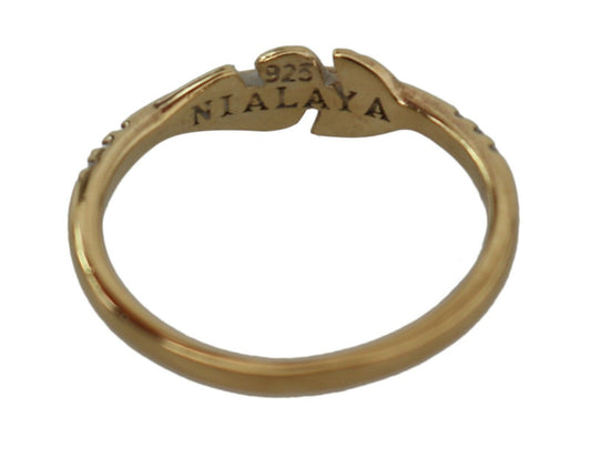 Elegant Gold CZ Crystal Women's Ring