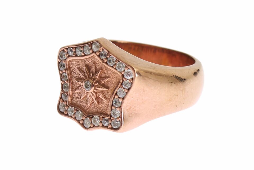 Chic Pink Gold Plated Sterling Silver Ring