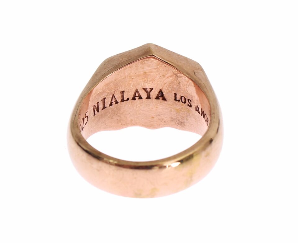 Chic Pink Gold Plated Sterling Silver Ring