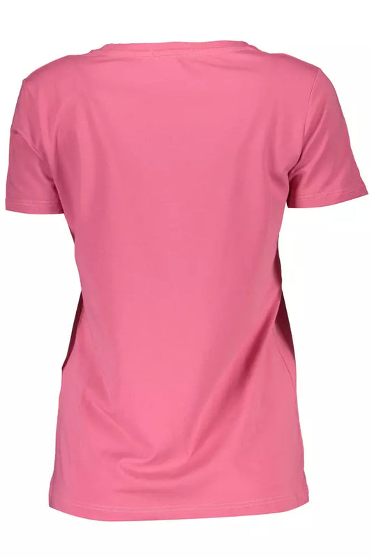 Glittered Logo Pink Tee with Stretch Comfort