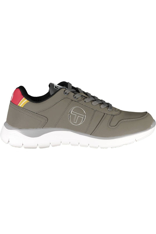 Sleek Gray Sports Sneakers with Contrasting Details
